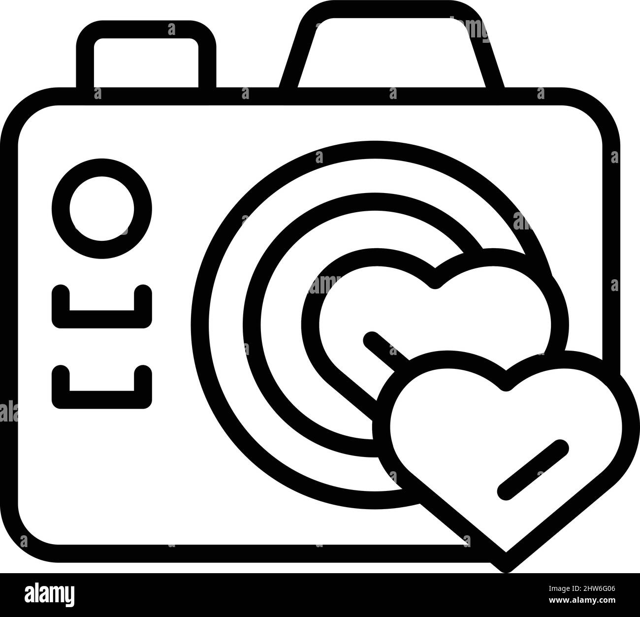 Camera party icon outline vector. Wedding event. Ceremony marriage Stock Vector
