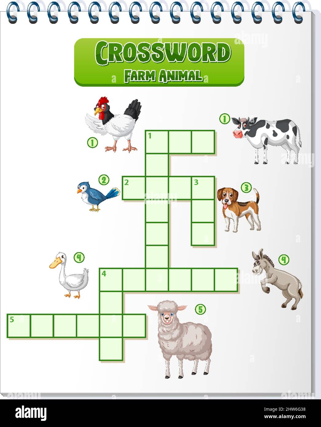 Matching Farm animal shadow worksheet illustration Stock Vector Image ...