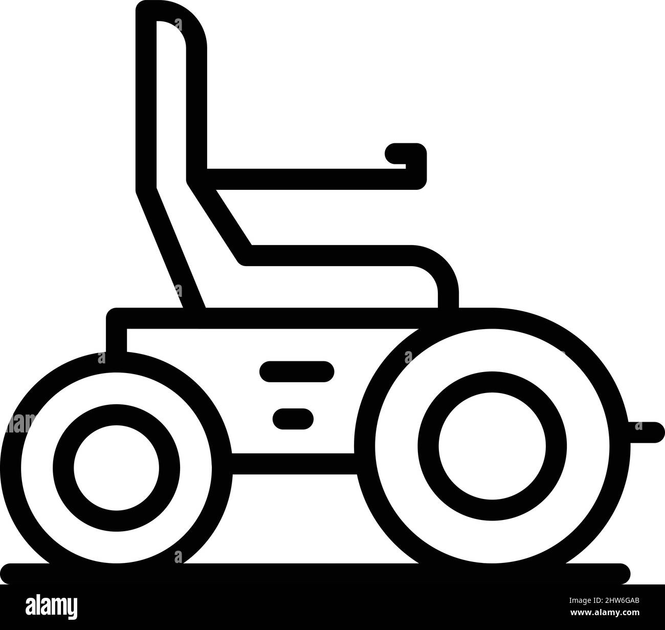 Elderly electric wheelchair icon outline vector. Scooter chair. Mobility power Stock Vector