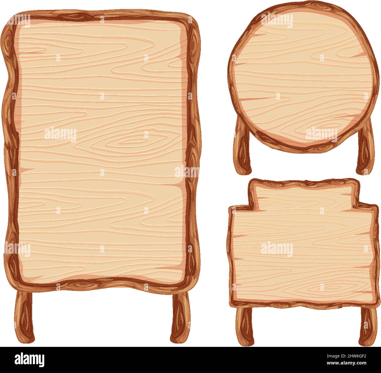 Set of wooden sign banner illustration Stock Vector Image & Art - Alamy