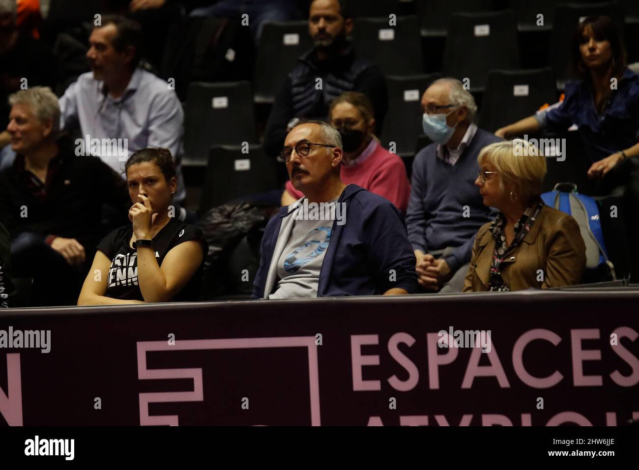 Louis-Paul GARCIA coach of Caroline GARCIA (FRA) during the Open 6ème Sens,  Métropole de Lyon 2022, WTA 250 tennis tournament on March 3, 2022 at  Palais des Sports de Gerland in Lyon,