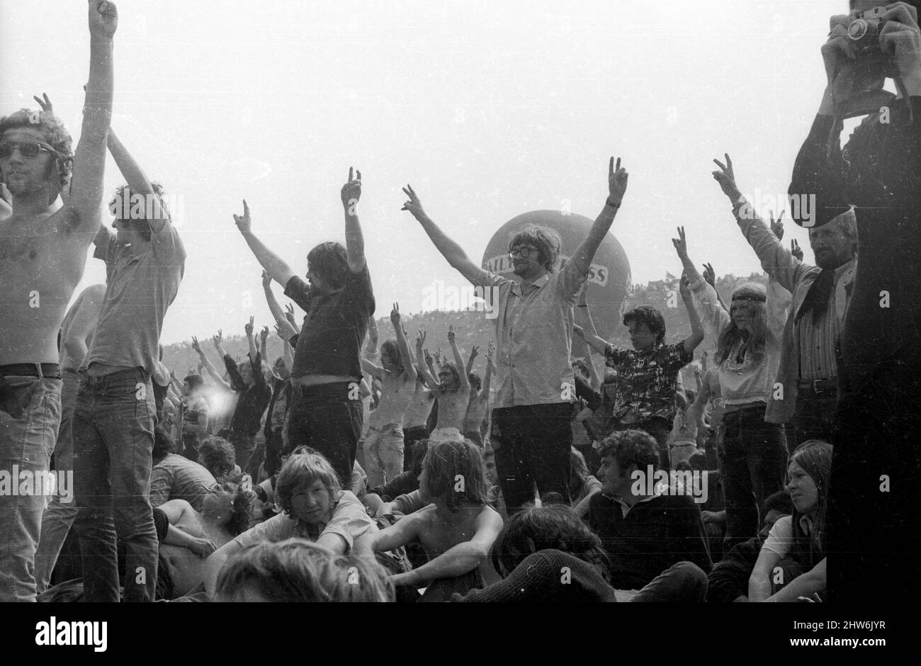 The 1970 Isle of Wight music festival. Stock Photo