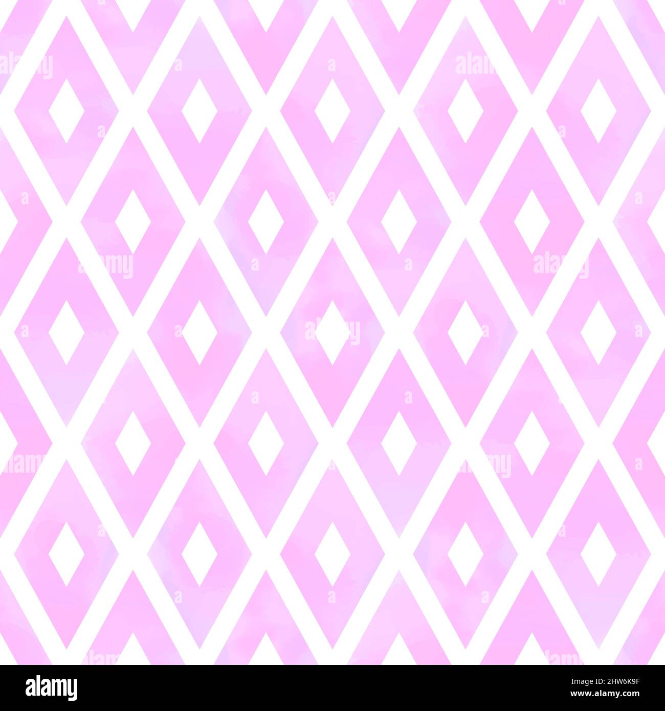 Pink Watercolor Rhombus Geometric Seamless Pattern Stock Vector