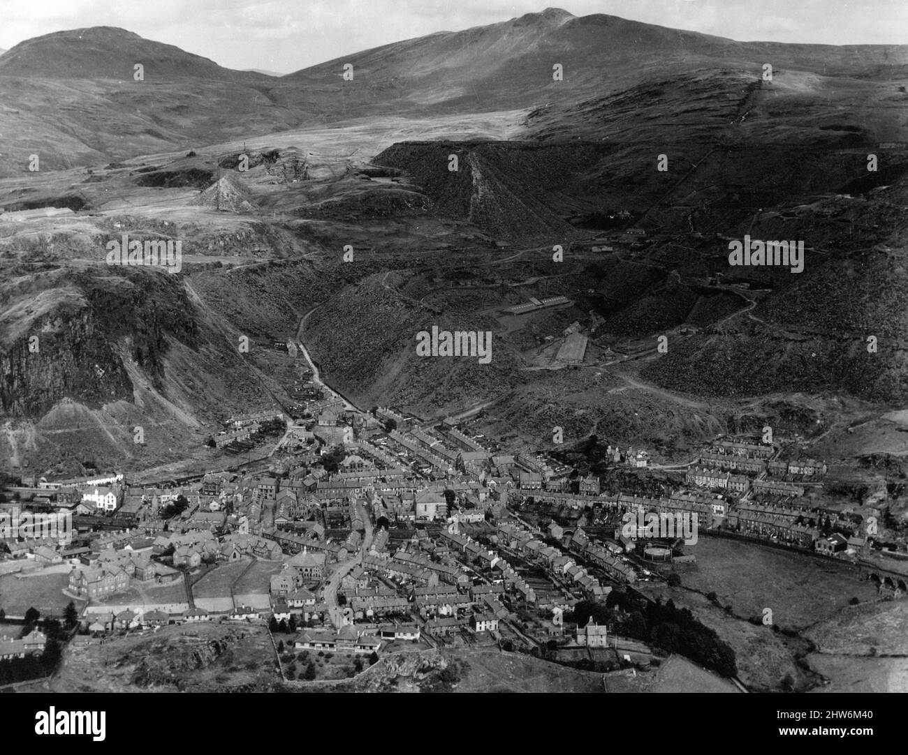 Blaenau Ffestiniog is a historic mining town in the historic county of Merionethshire, Wales, 13th May 1968. Stock Photo