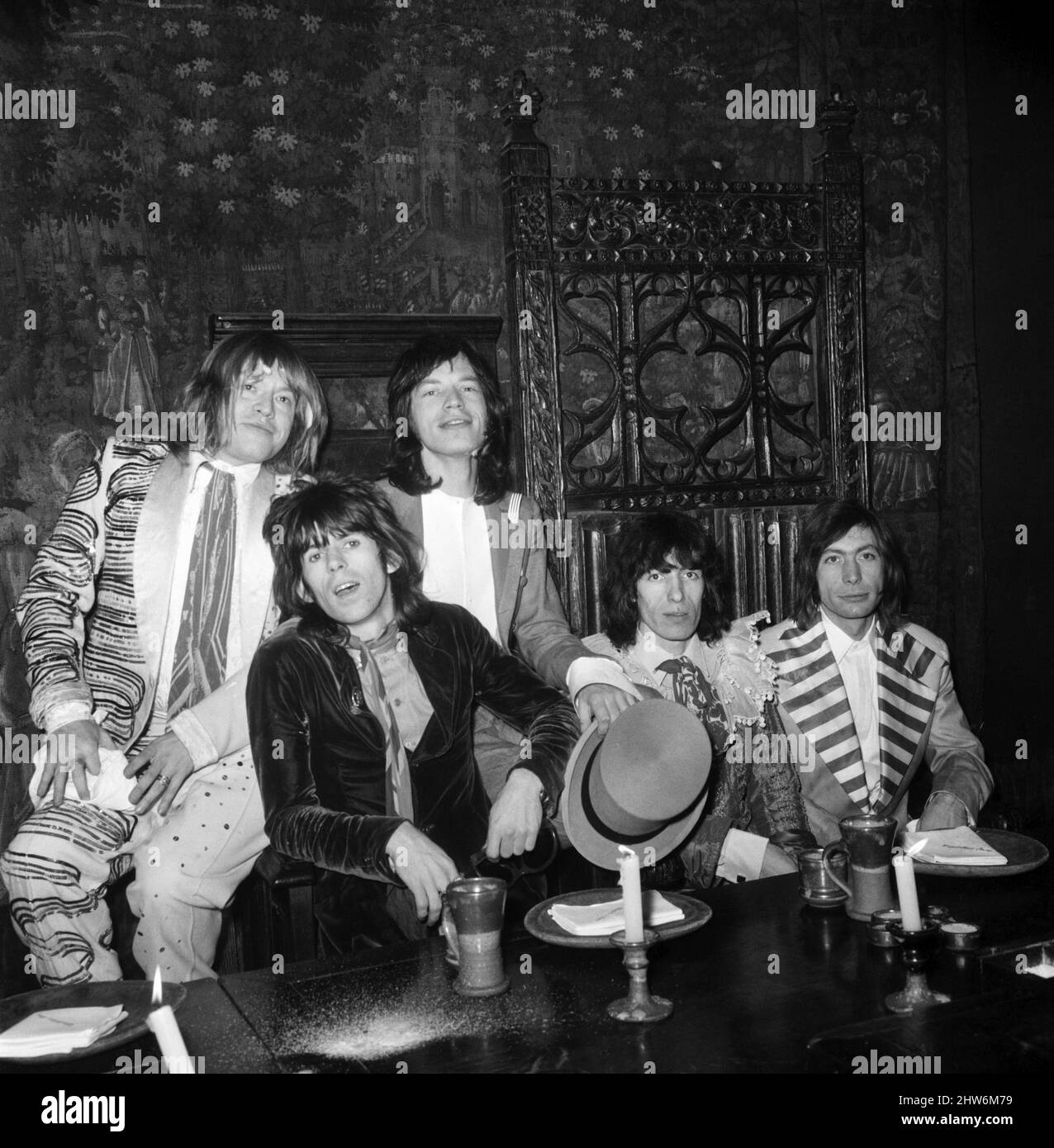 The Rolling Stones launch their Beggars Banquet album at the Elizabethan  Room, Gore Hotel, 190 Queensgate on 5 December 1968 Stock Photo - Alamy