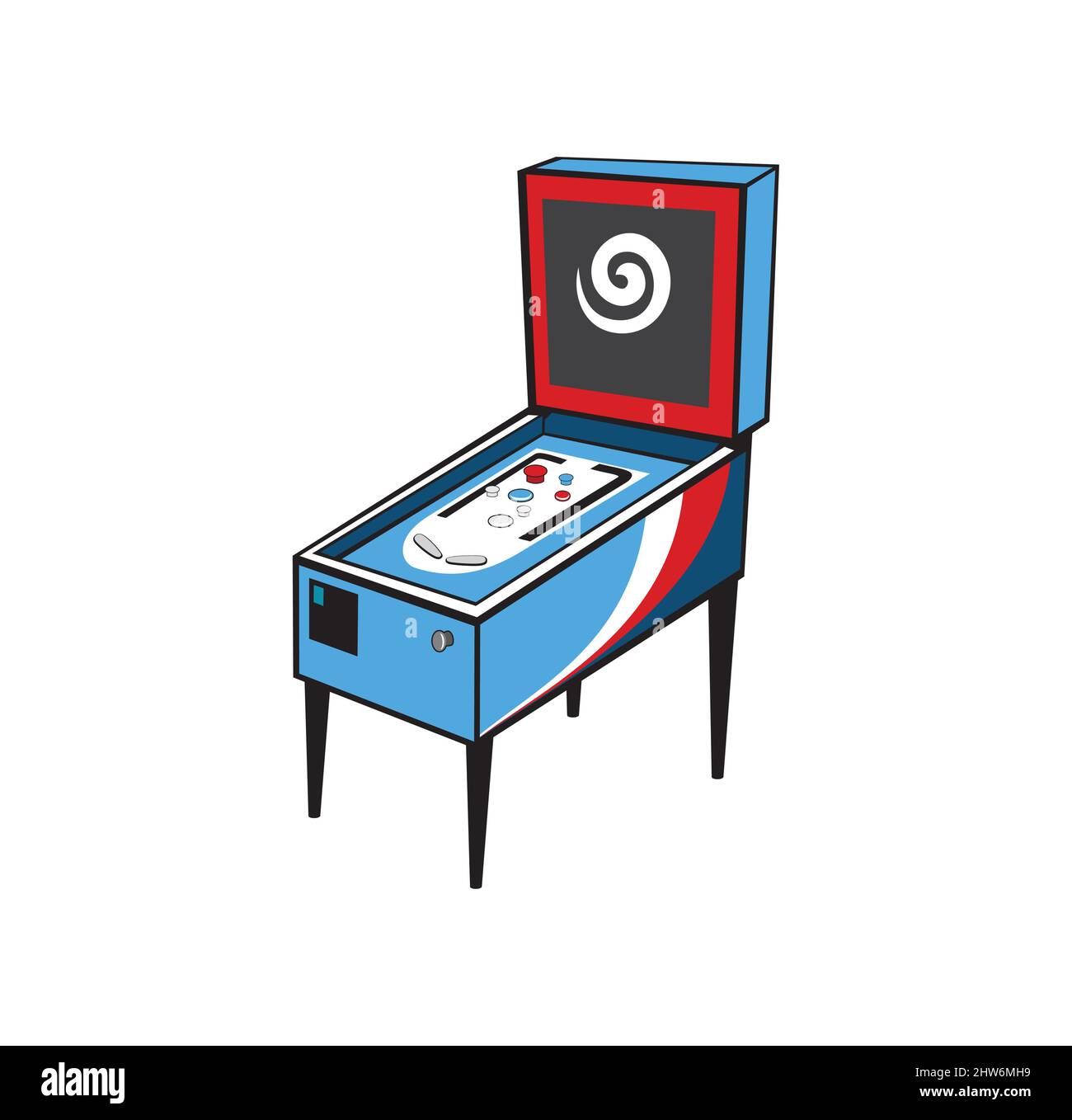 Pinball game arcade console design illustration vector eps format