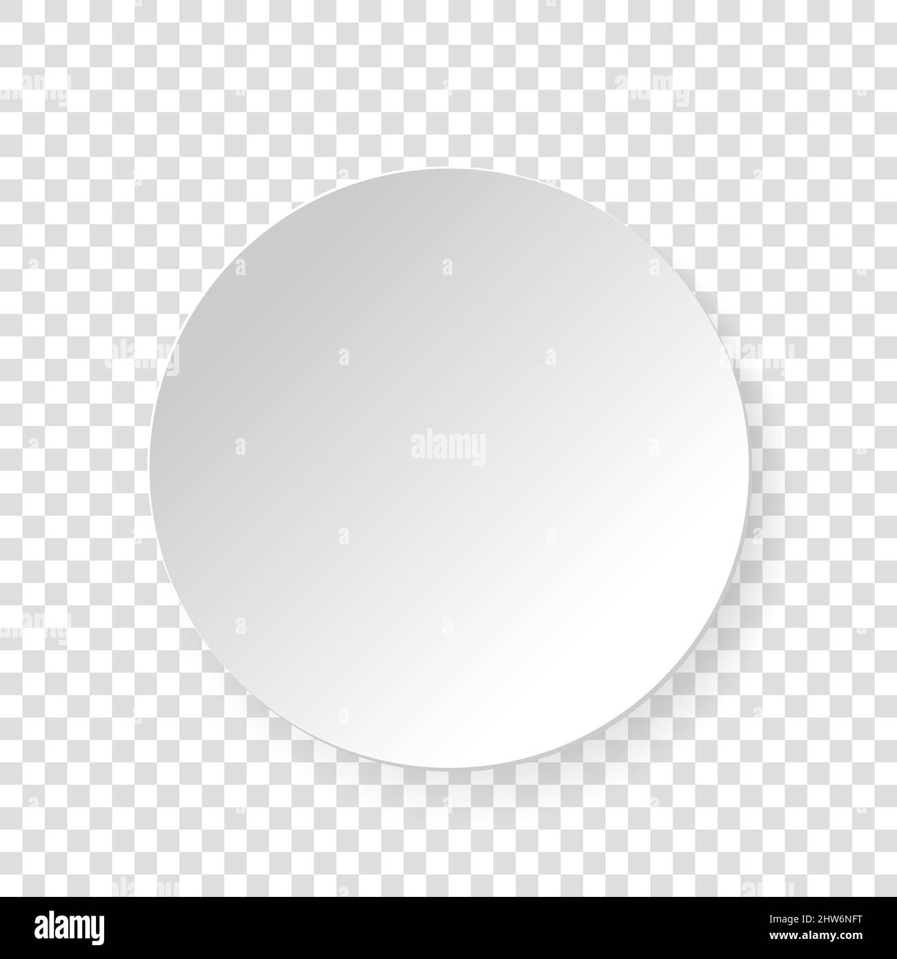 White dish plate isolated on transparent backdrop Stock Vector