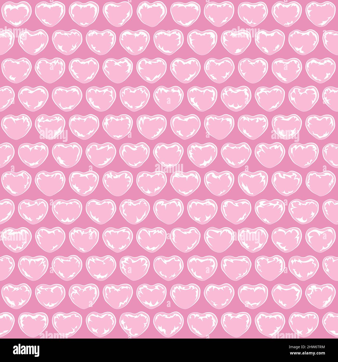 Hot Pink Transparent Heart Bubble Wrap Sheet