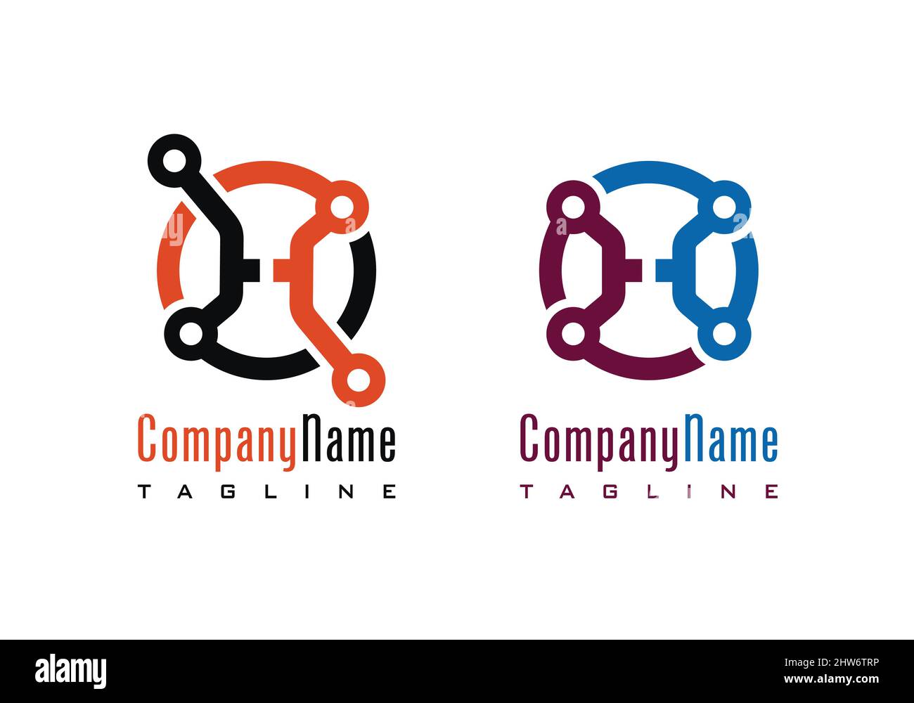 Hub logo design illustration vector eps format , suitable for your design needs, logo, illustration, animation, etc. Stock Vector