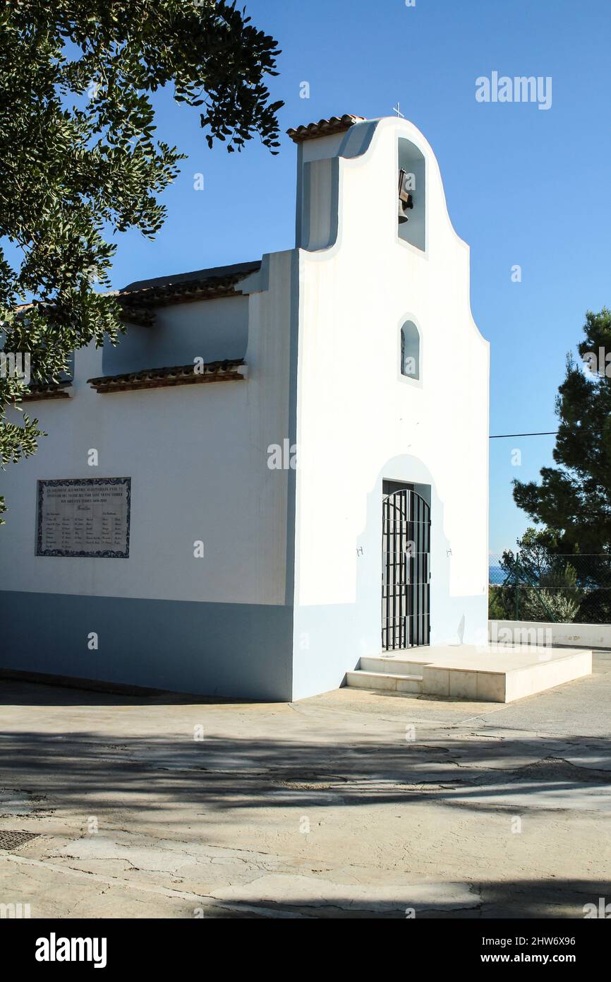 La Nucia, Alicante, Spain- November 28, 2021: San Vicente Ferrer chapel facade in el Cautivador Stock Photo