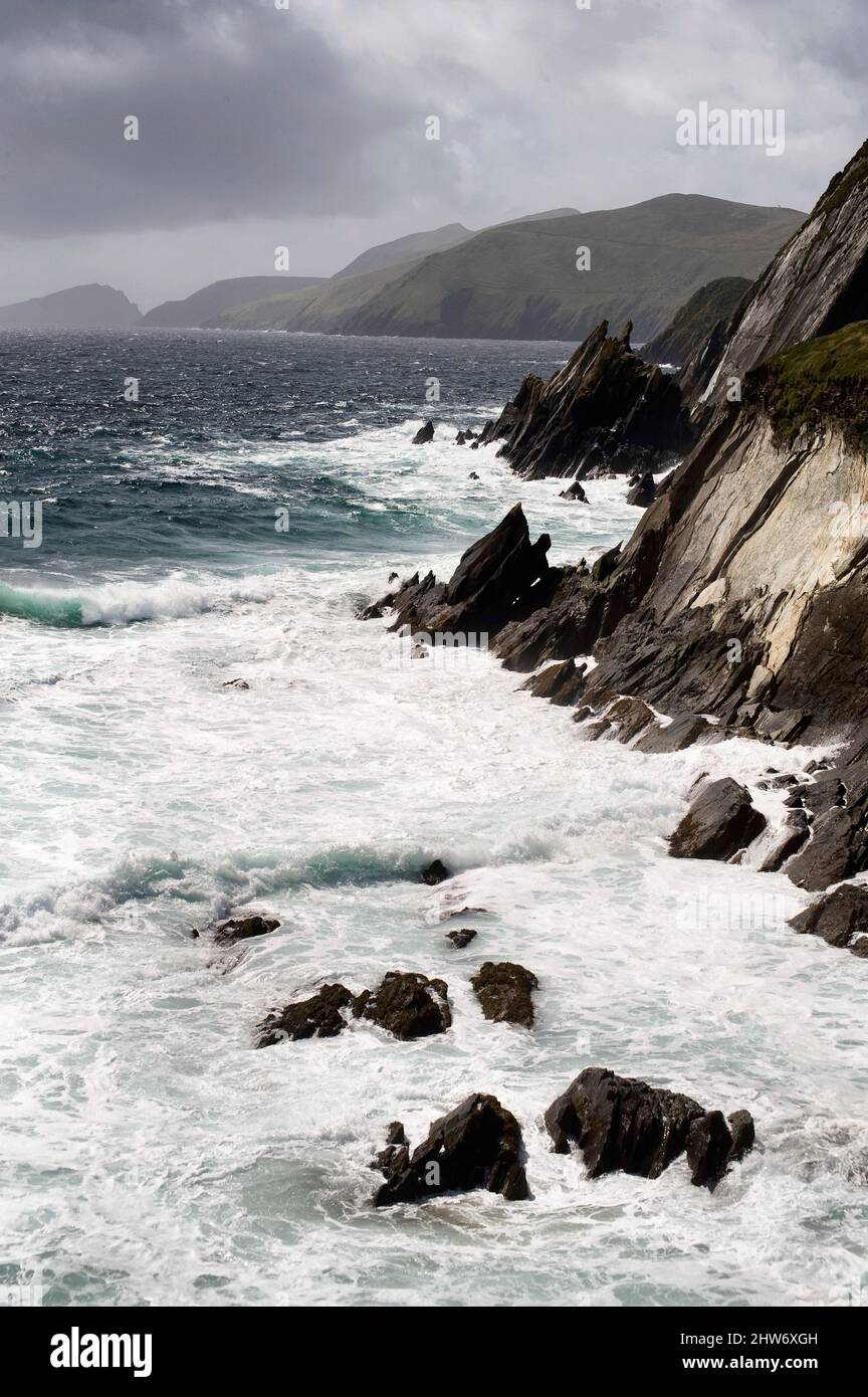 Coumeenole beach, Dingle Peninsula, Co Kerry, Ireland Stock Photo