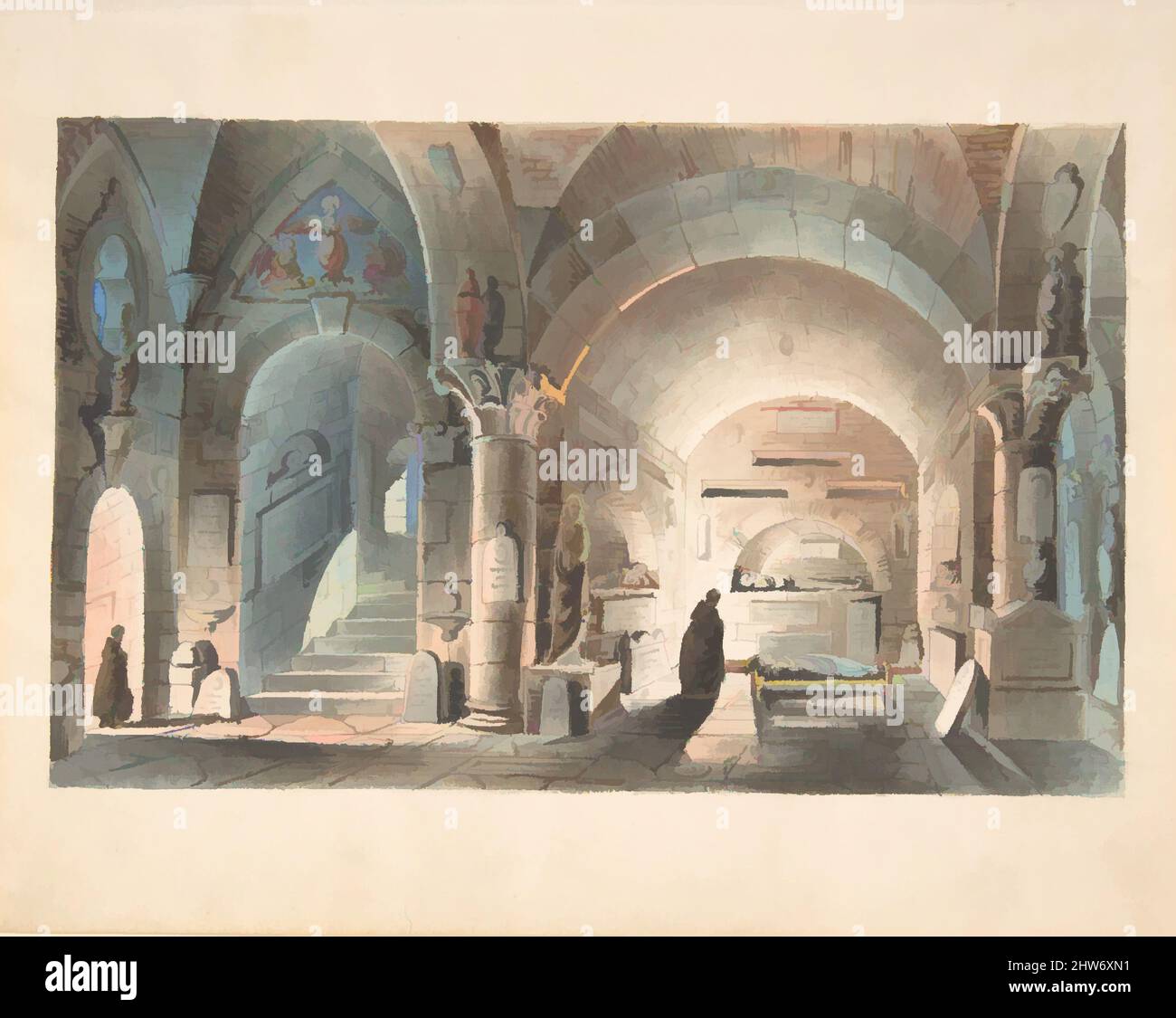 Art inspired by Design for a Stage Set: Crypt Scene, 1830–40 ...