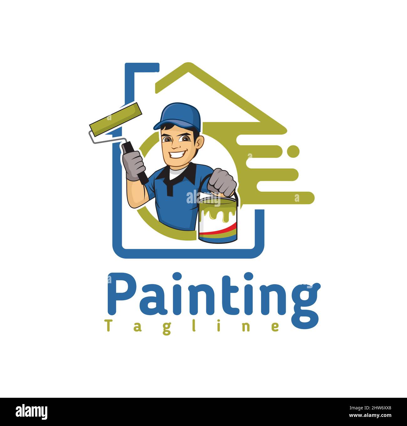 Painting company logo design illustration vector eps format , suitable