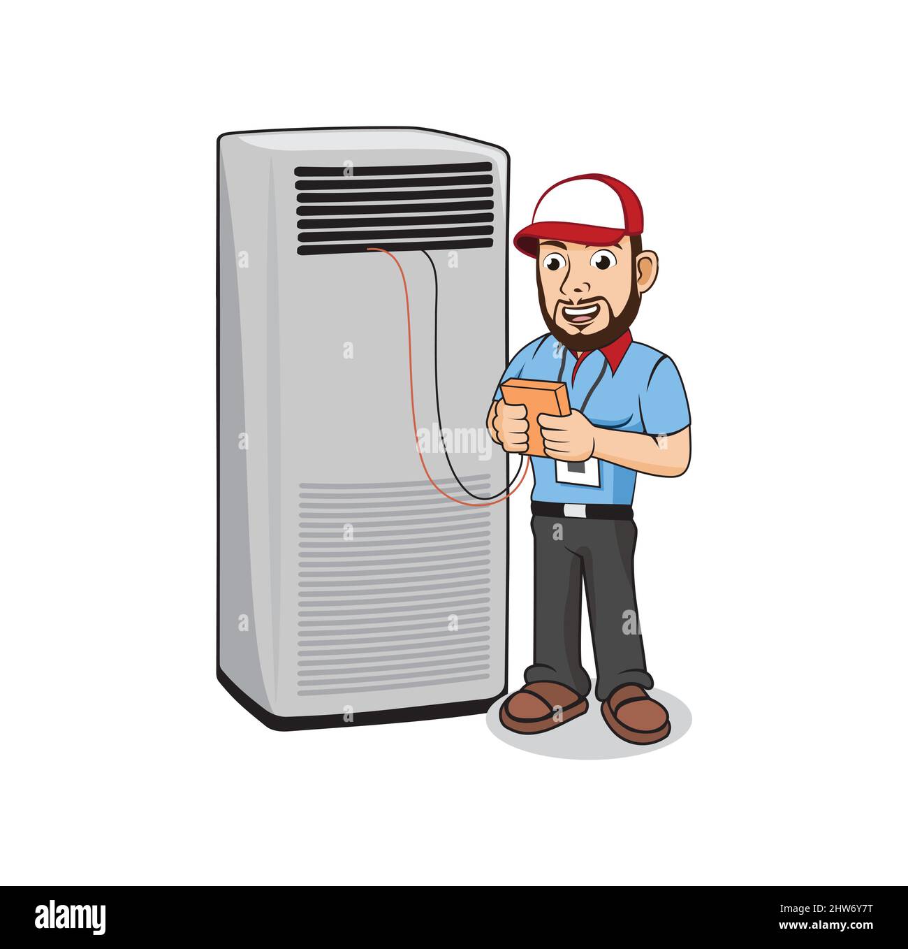 HVAC service cartoon character design illustration vector eps format