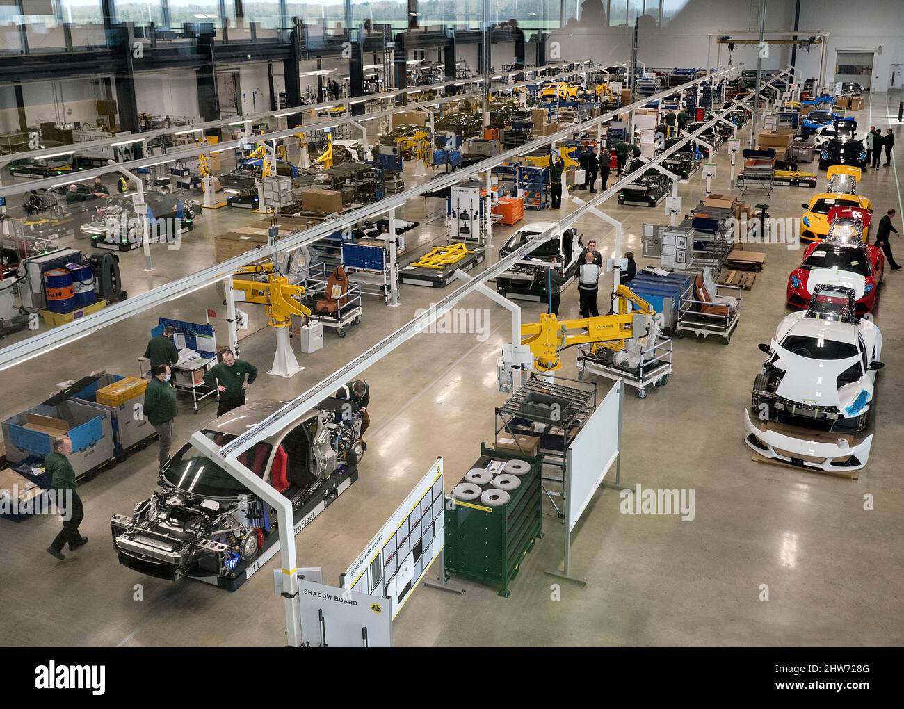 Lotus Emira production line at the Hethel Norfolk factory. Stock Photo