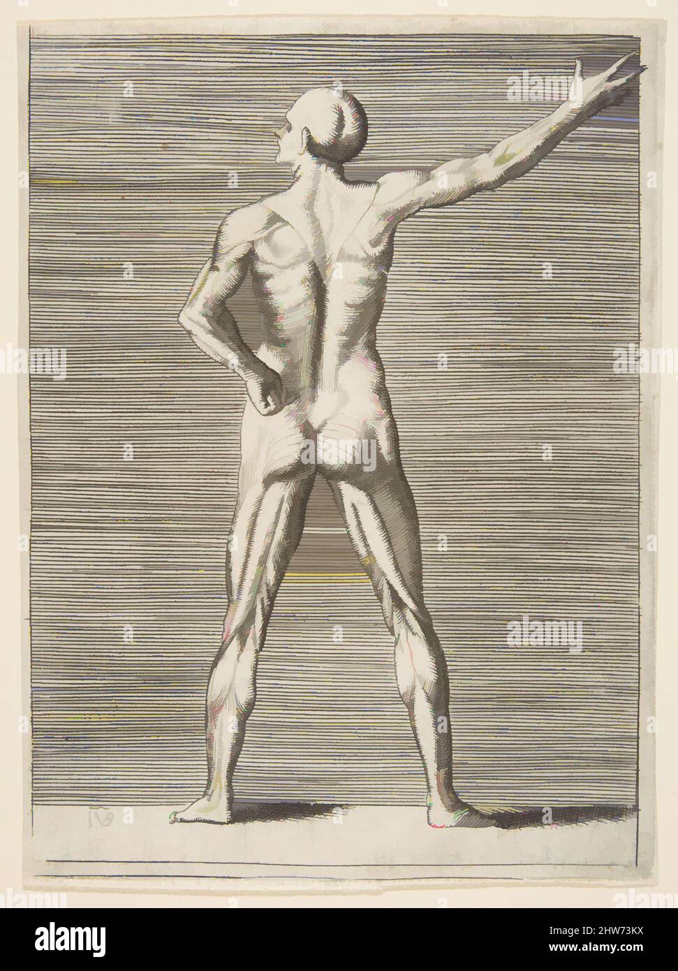 Art inspired by Flayed man seen from the back, his right arm extended ...