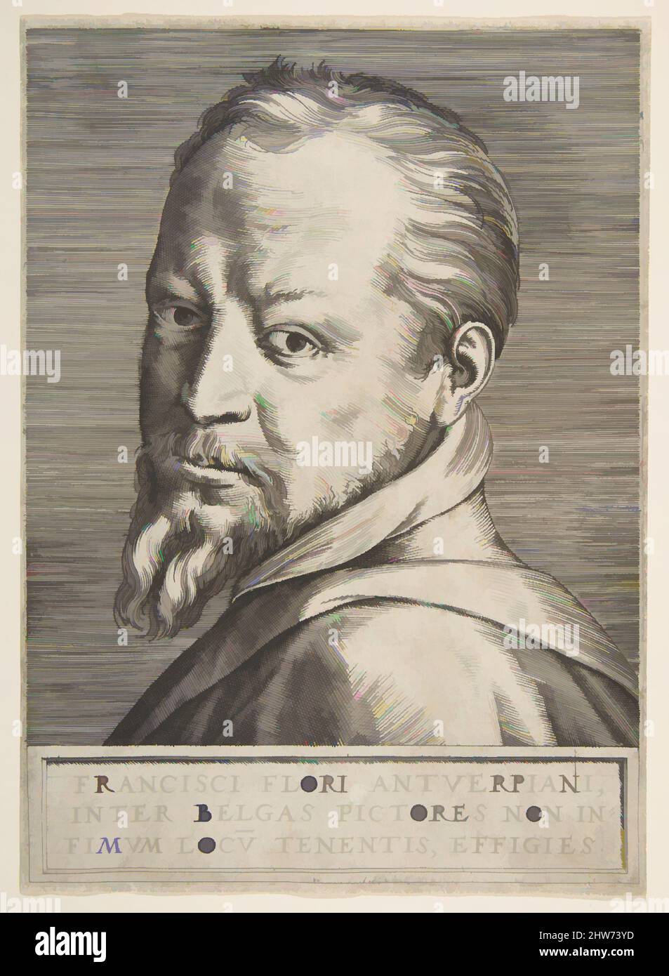 Art inspired by Bust portrait of Frans Floris, 1531–76, Engraving, sheet: 7 5/16 x 5 3/16 in. (18.5 x 13.2 cm), Prints, Giulio Bonasone (Italian, active Rome and Bologna, 1531–after 1576), Bartsch thinks that the print is after a design by Bonasone and not engraved by him, Classic works modernized by Artotop with a splash of modernity. Shapes, color and value, eye-catching visual impact on art. Emotions through freedom of artworks in a contemporary way. A timeless message pursuing a wildly creative new direction. Artists turning to the digital medium and creating the Artotop NFT Stock Photo