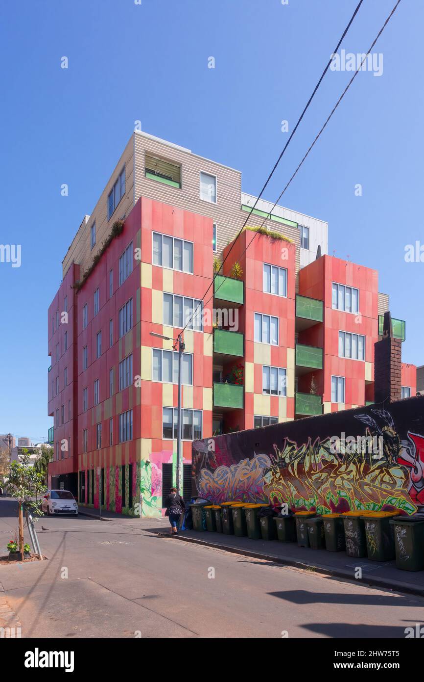 Melbourne, Victoria, Australia - Abito apartment building by Jackson Clements Burrows Architects Stock Photo