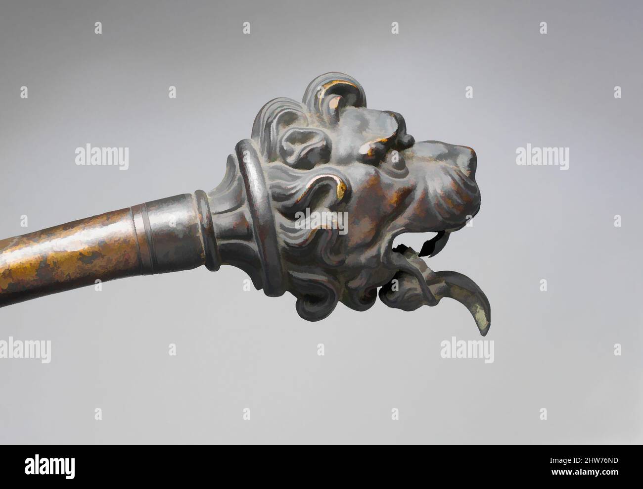 Art inspired by Serpon En Metallo, 19th century, Florence, Italy, Italian, metal (lead-tin alloy?), Length (from head to U-bend): ca. 560 mm, Aerophone-Lip Vibrated-horn, Attributed to Leopoldo Franciolini (Italian, Florence 1844–1920 Florence, Classic works modernized by Artotop with a splash of modernity. Shapes, color and value, eye-catching visual impact on art. Emotions through freedom of artworks in a contemporary way. A timeless message pursuing a wildly creative new direction. Artists turning to the digital medium and creating the Artotop NFT Stock Photo