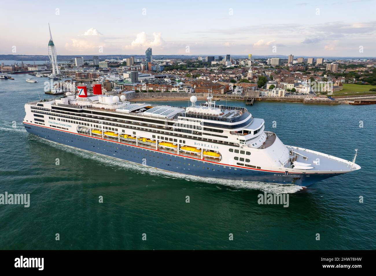 Cruise Ship Borealis Leaving Portsmouth Harbour. Stock Photo
