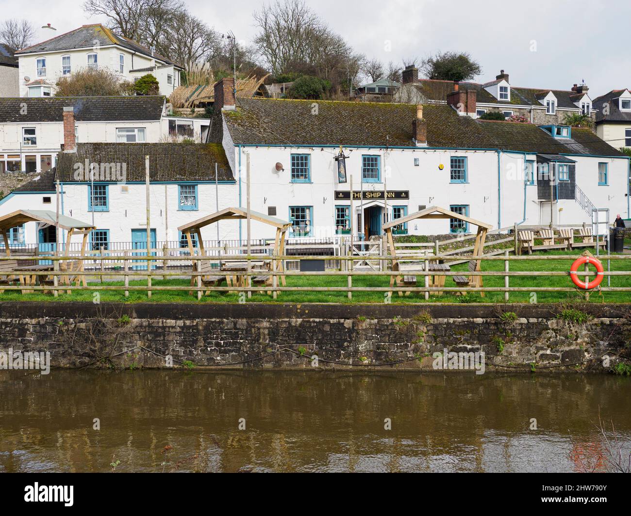 The Ship Inn, Pentewan, Cornwall, UK Stock Photo