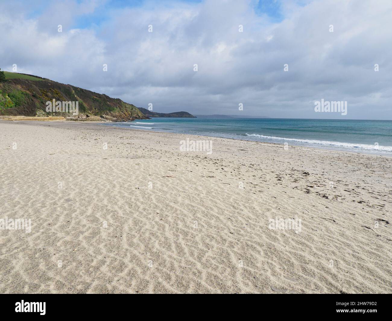 Pentewan Sands beach, A privately owned beach open to the public, Cornwall, UK Stock Photo