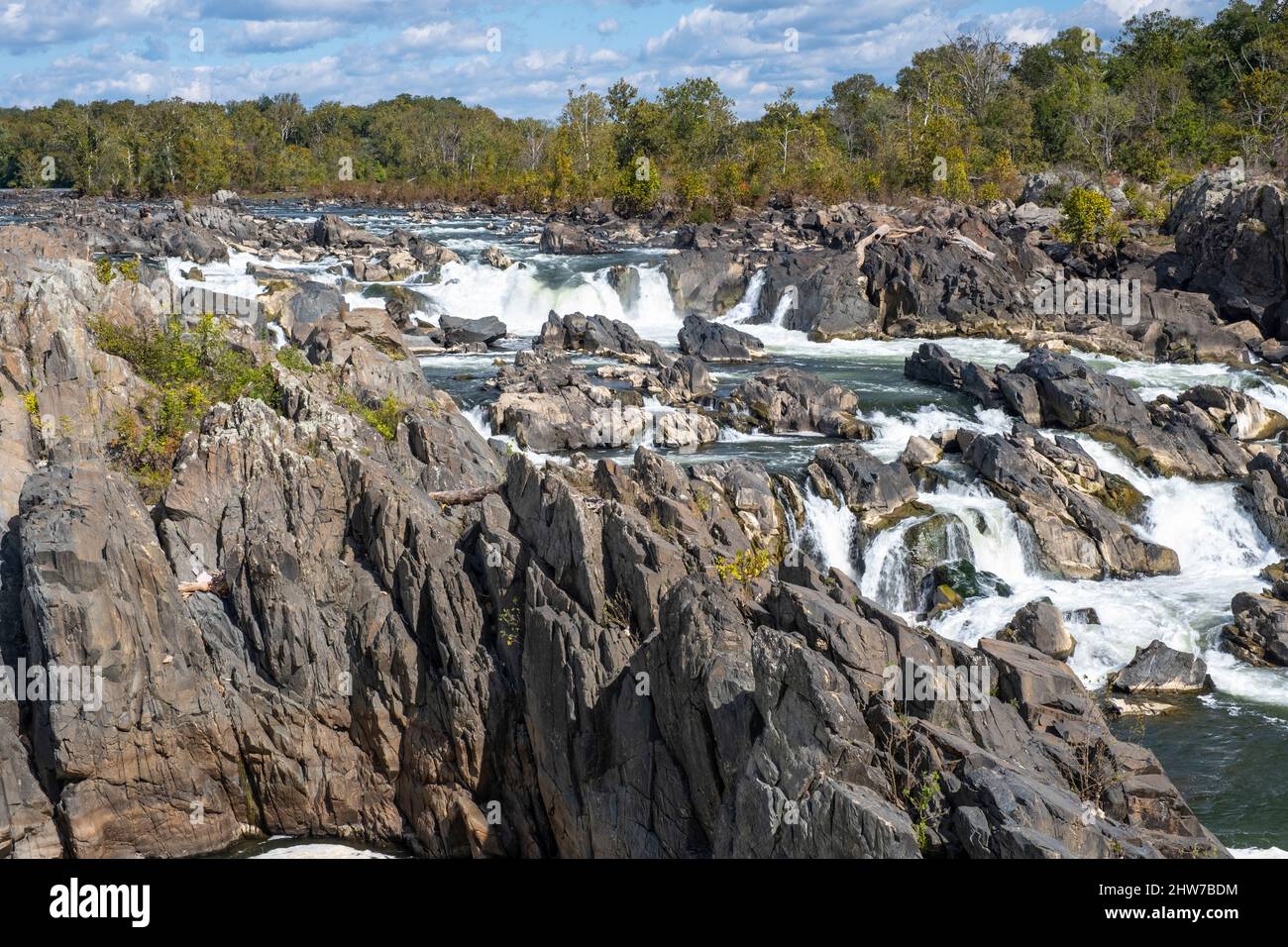 Virginia. Great Falls of the Potomac.  First Viewpoint. Stock Photo