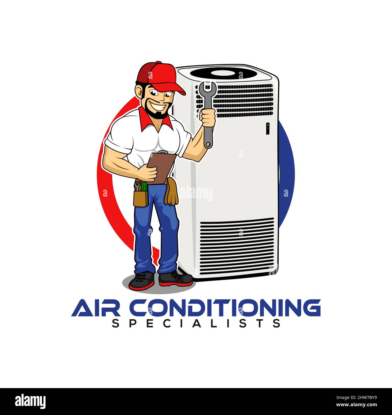 HVAC service cartoon character design illustration vector eps format