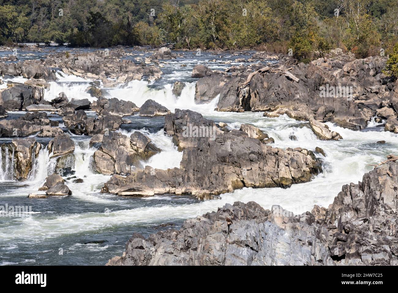 Virginia. Great Falls of the Potomac. Third Viewpoint. Stock Photo