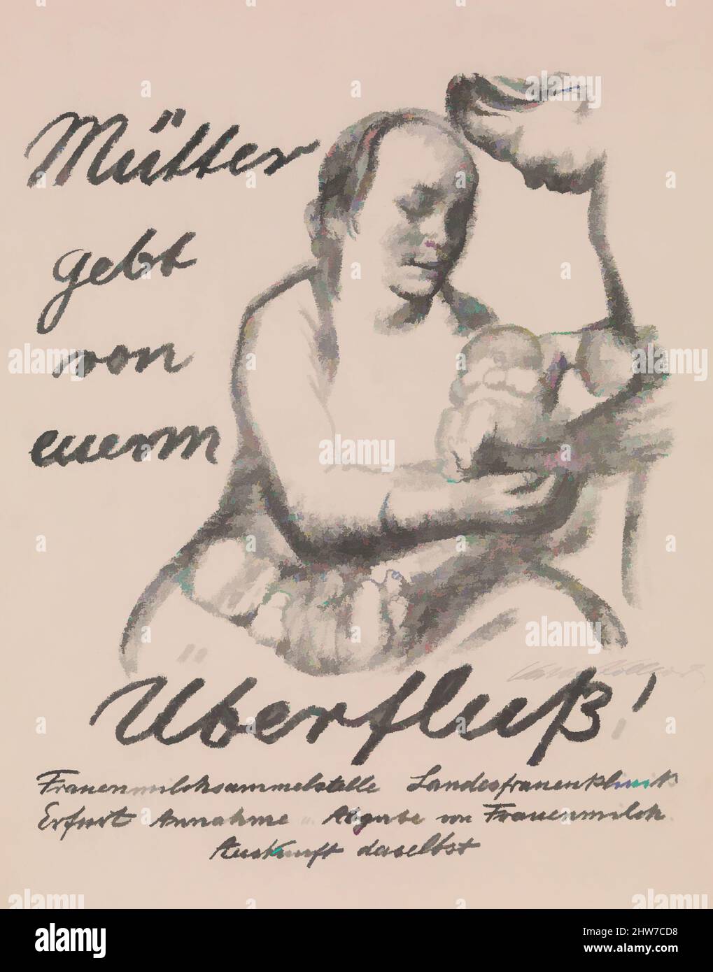 Art inspired by Mothers, Give from your Abundance (Mütter gebt von eurem Überfluss), 1926, Lithograph, sheet: 20 7/8 x 16 in. (53.1 x 40.7 cm), Prints, Käthe Kollwitz (German, Kaliningrad (Königsberg) 1867–1945 Moritzburg, Classic works modernized by Artotop with a splash of modernity. Shapes, color and value, eye-catching visual impact on art. Emotions through freedom of artworks in a contemporary way. A timeless message pursuing a wildly creative new direction. Artists turning to the digital medium and creating the Artotop NFT Stock Photo
