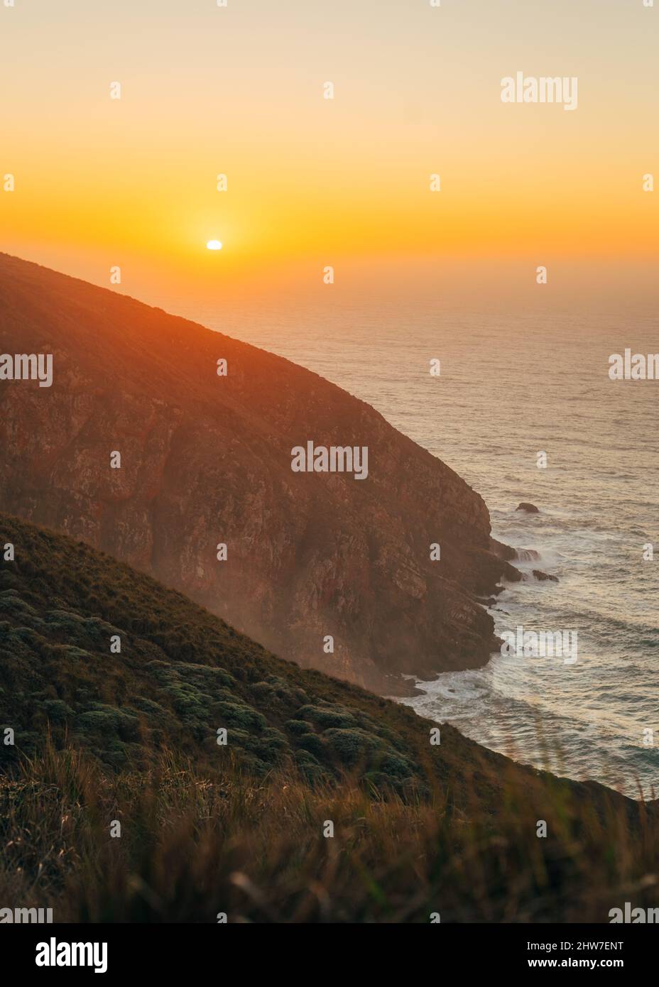 Sunset over the Pacific Ocean, at Point Reyes National Seashore ...