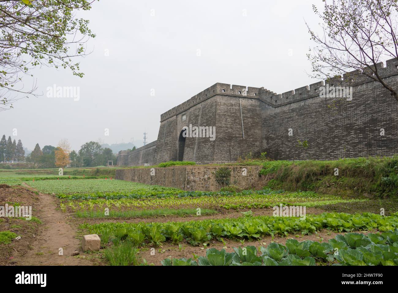 SHAANXI, CHINA - Yangping Pass. a famous  Historic Sites in Mianxian County, Shaanxi, China. Stock Photo