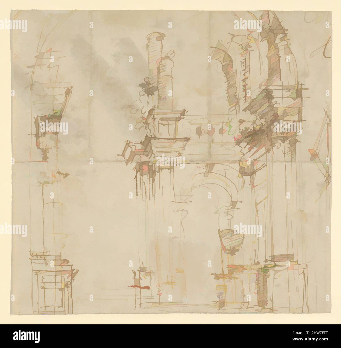 Art inspired by Architectural drawing of arches, 1700–1750, pen and ...