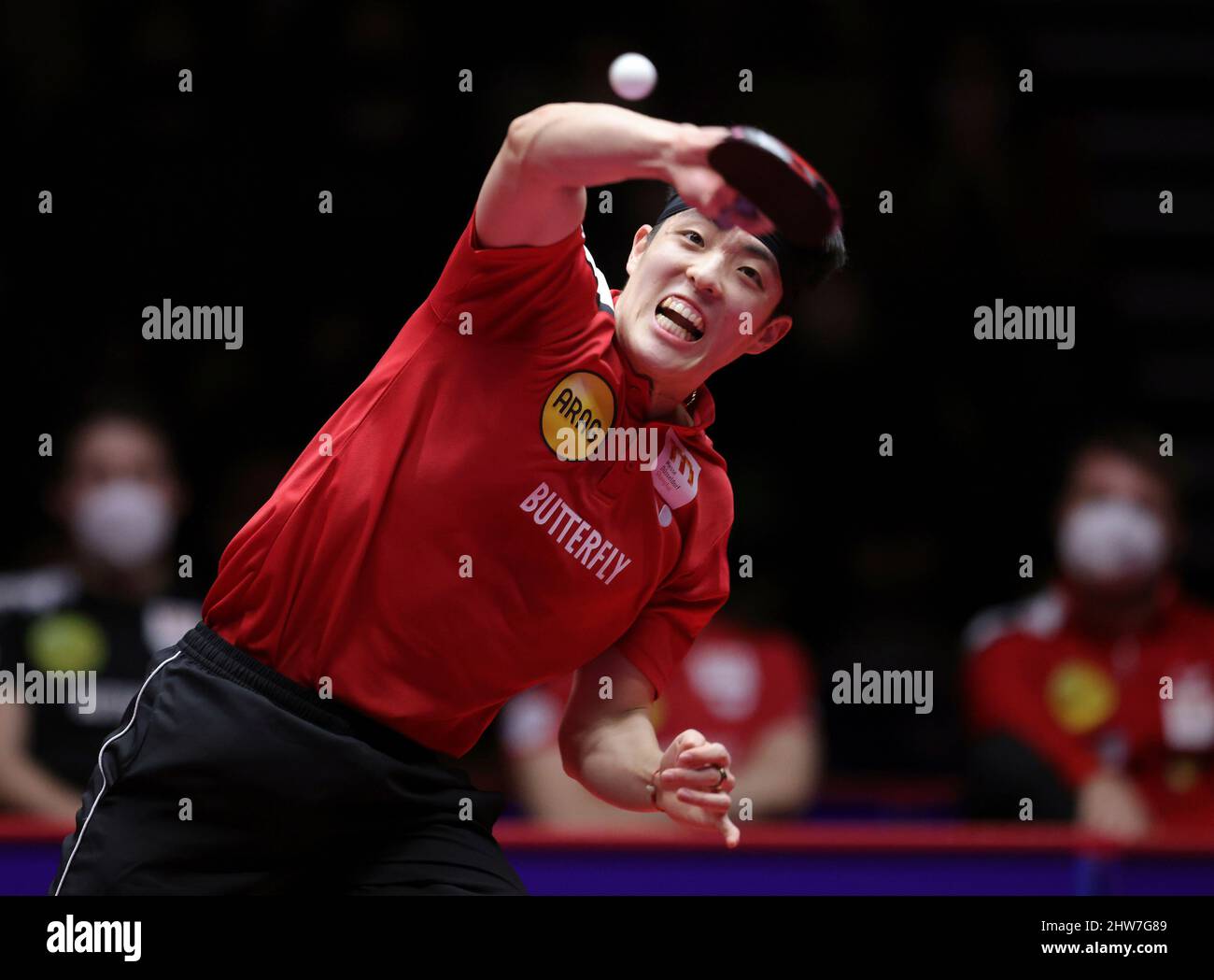 Table tennis champions league 2nd semi final hires stock photography