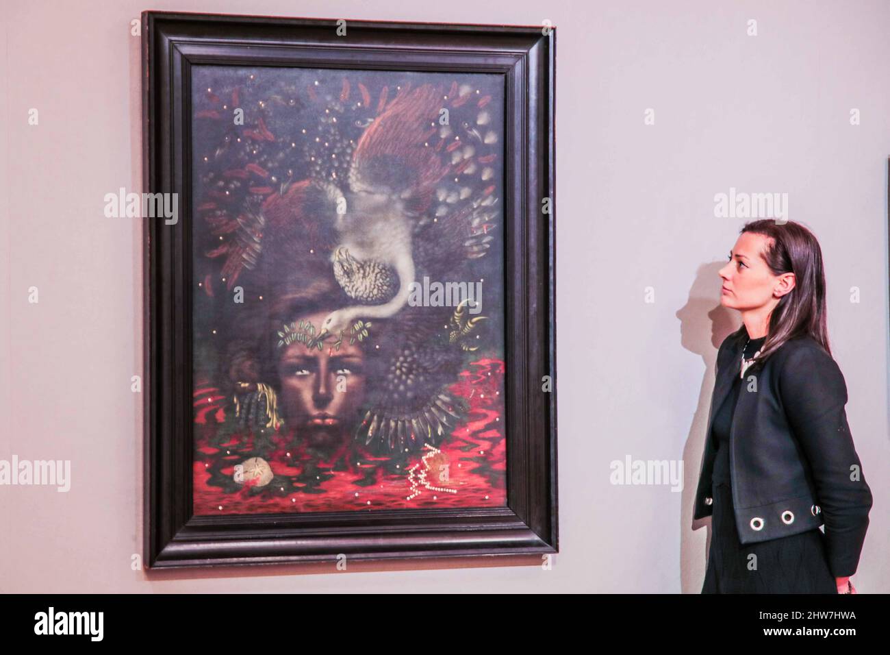 London UK 04 March 2022  Valentine Hugo, Painting that packed a punch, Portrait d’Arthur Rimbaud,  leads Bonhams The Mind’s Eye / Surrealist Sale on Tuesday 8 March in London. The work has an estimate of £400,000-600,000. Valentine  is considered to be one the great forgotten women of the Surrealist movement. She was notably excluded by André Breton from his seminal book Le Surréalisme et la Peinture (1928). Their love affair years later seemed to seal her fate, ending in a punch in the face for him, a suicide attempt by her. Paul Quezada-Neiman/Alamy Live News Stock Photo