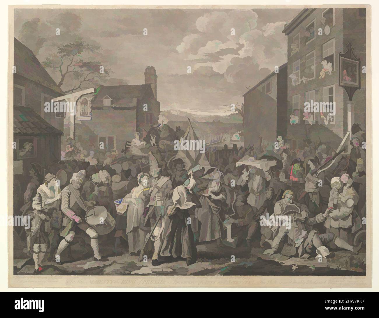 0728-305 Paul Hogarth 「March」 Vintage Print,MARCH TO FINCHLEY,Hogarth,c1800 | eBay
