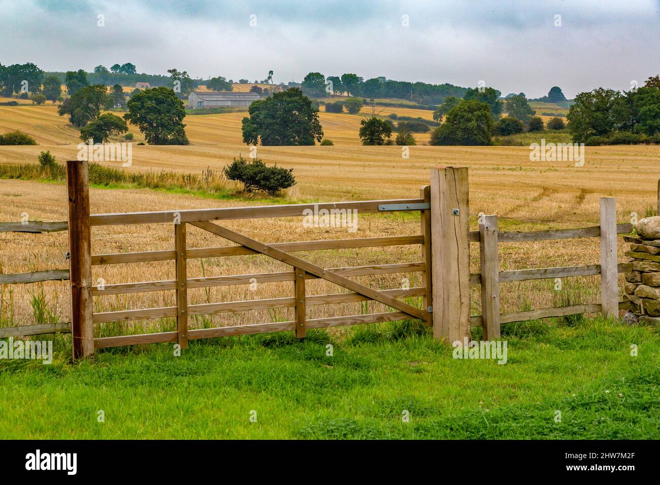 UK, England, Yorkshire.  Yorkshire Farmland after Autumn Harvest. Stock Photo