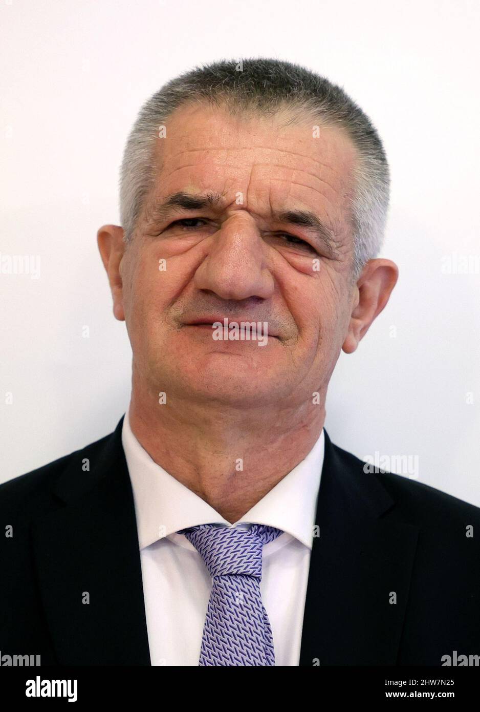 Jean Lassalle, candidate of the French party "Resistons !" for the 2022  French presidential election, poses for Reuters at the National Assembly in  Paris, France, March 4, 2022. REUTERS/Sarah Meyssonnier Stock Photo - Alamy