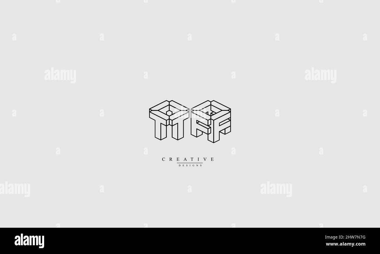 TF FT T F abstract vector logo monogram template Stock Vector