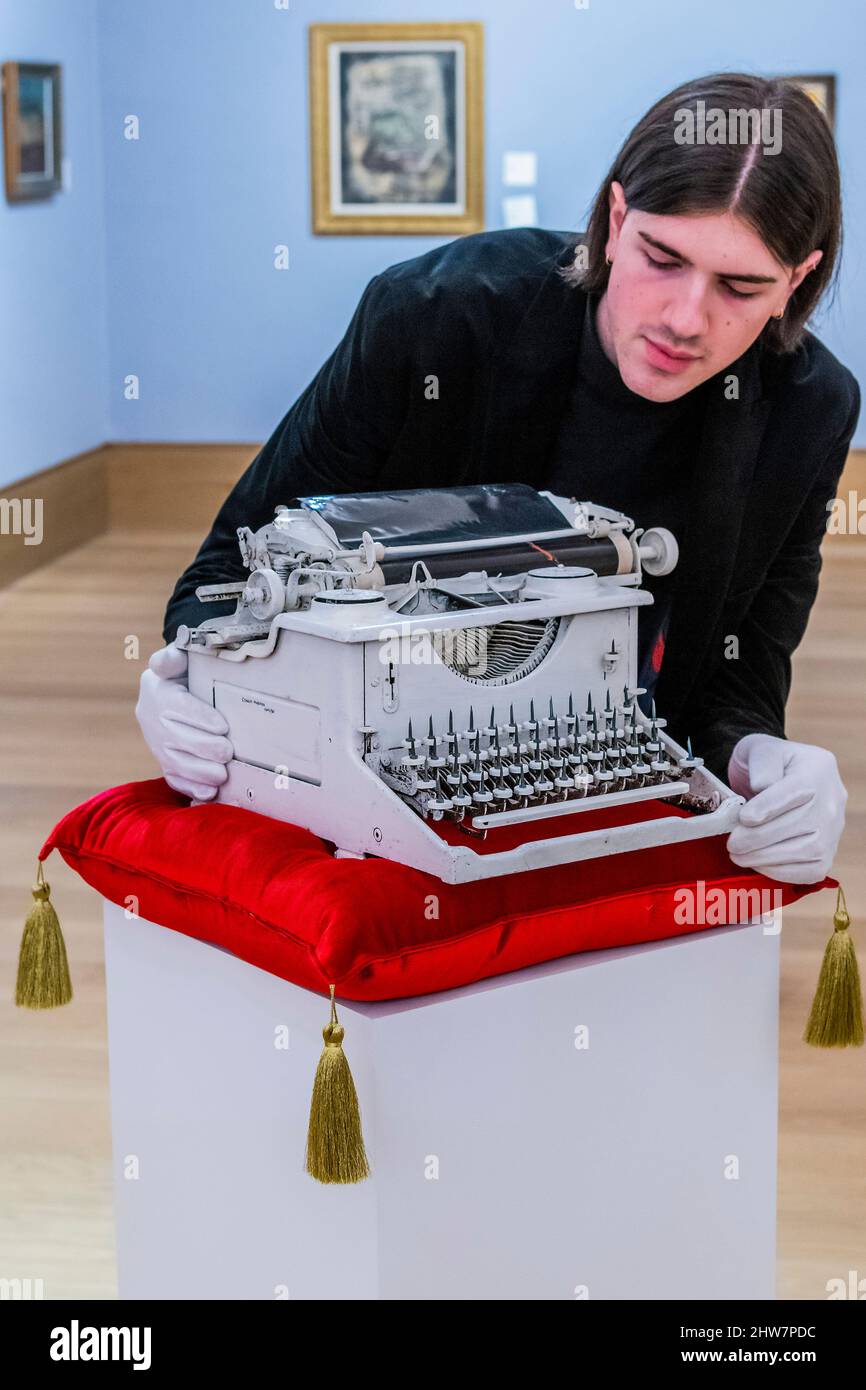 London, UK. 4th Mar, 2022. Conroy Maddox, Organistic Typewriter II, est £5000-7000 - A preview of The Mind's Eye/Surrealist Sale at Bonhams New Bond Street. The sale itself will take place on Thursday 8 March. Credit: Guy Bell/Alamy Live News Stock Photo