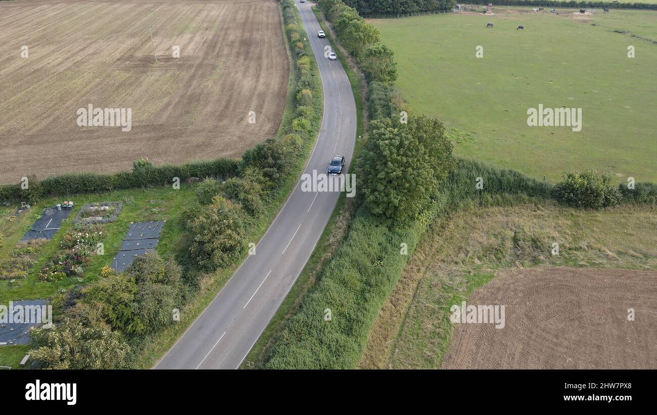Aerial view country road hi-res stock photography and images - Alamy