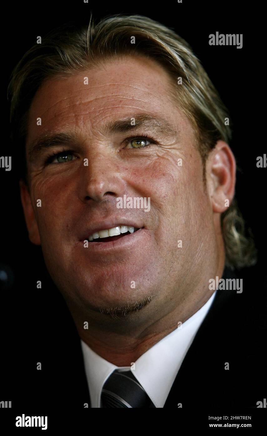File photo dated 21-12-2006 of Australian spin bowler Shane Warne during a press conference at the MCG in Melbourne, Australia. Former Australia cricketer Shane Warne has died at the age of 52, his management company MPC Entertainment has announced in a statement. Issue date: Friday March 4, 2022. Stock Photo