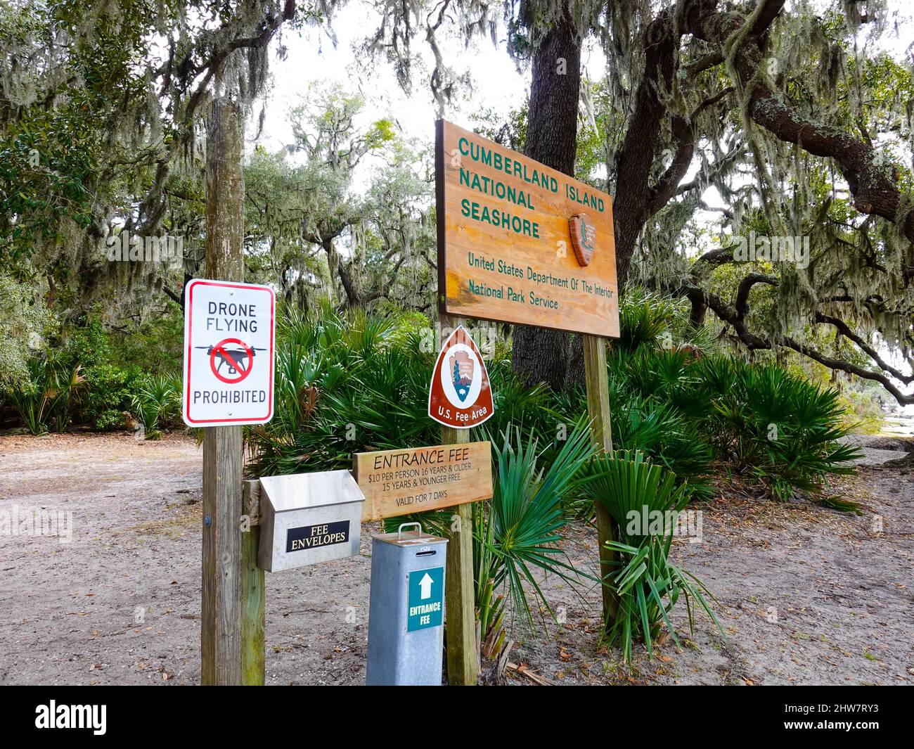 Pay station on Cumberland Island National Seashore, the southernmost