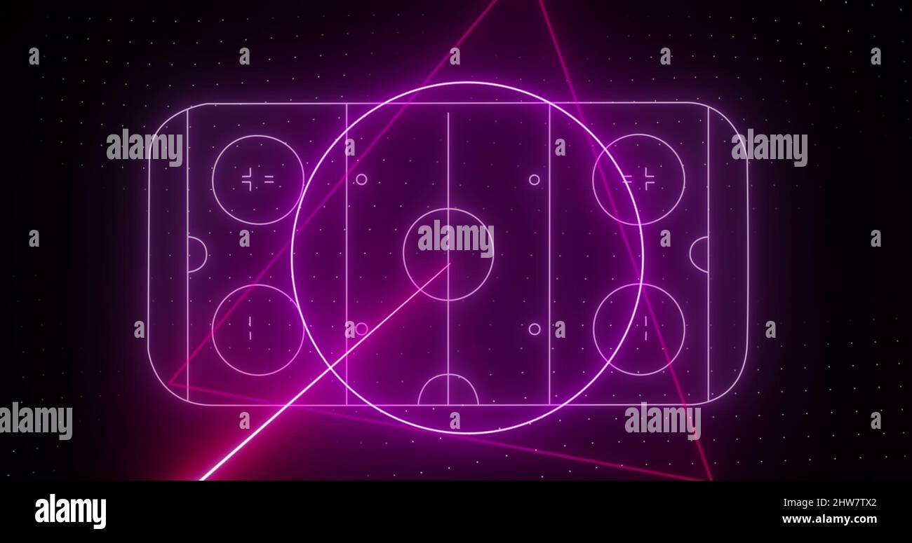 Image of purple ice hockey rink and data processing Stock Photo Alamy