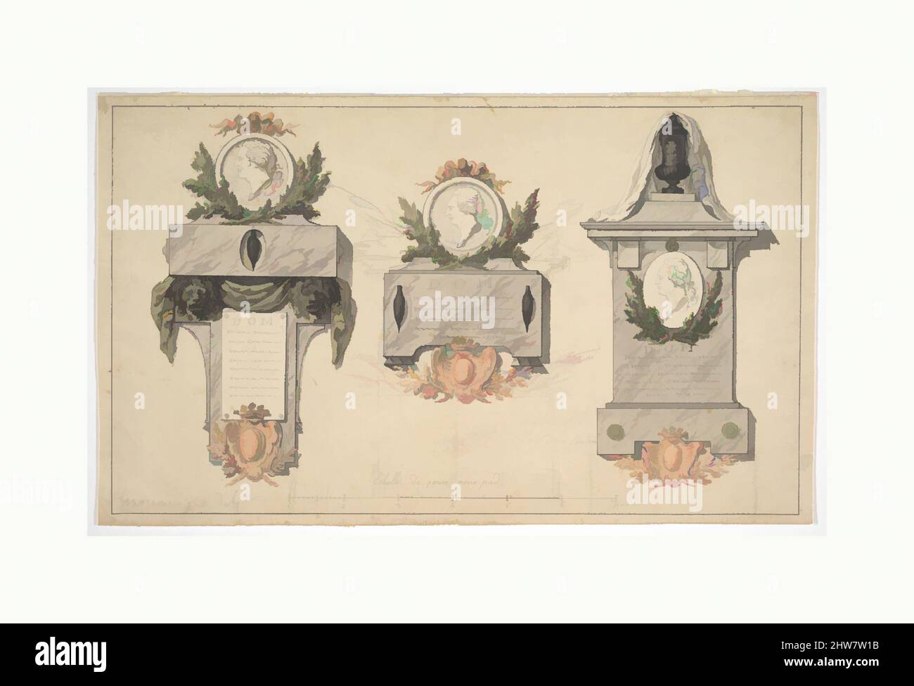 Art inspired by Three Designs for a Funerary Monument or Epitaph, ca ...