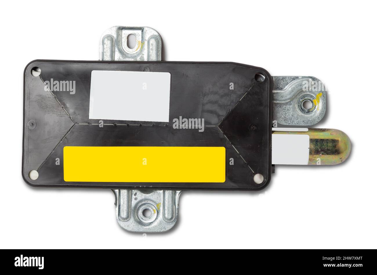 Spare part and interior element from a car side airbag in the door on a white isolated