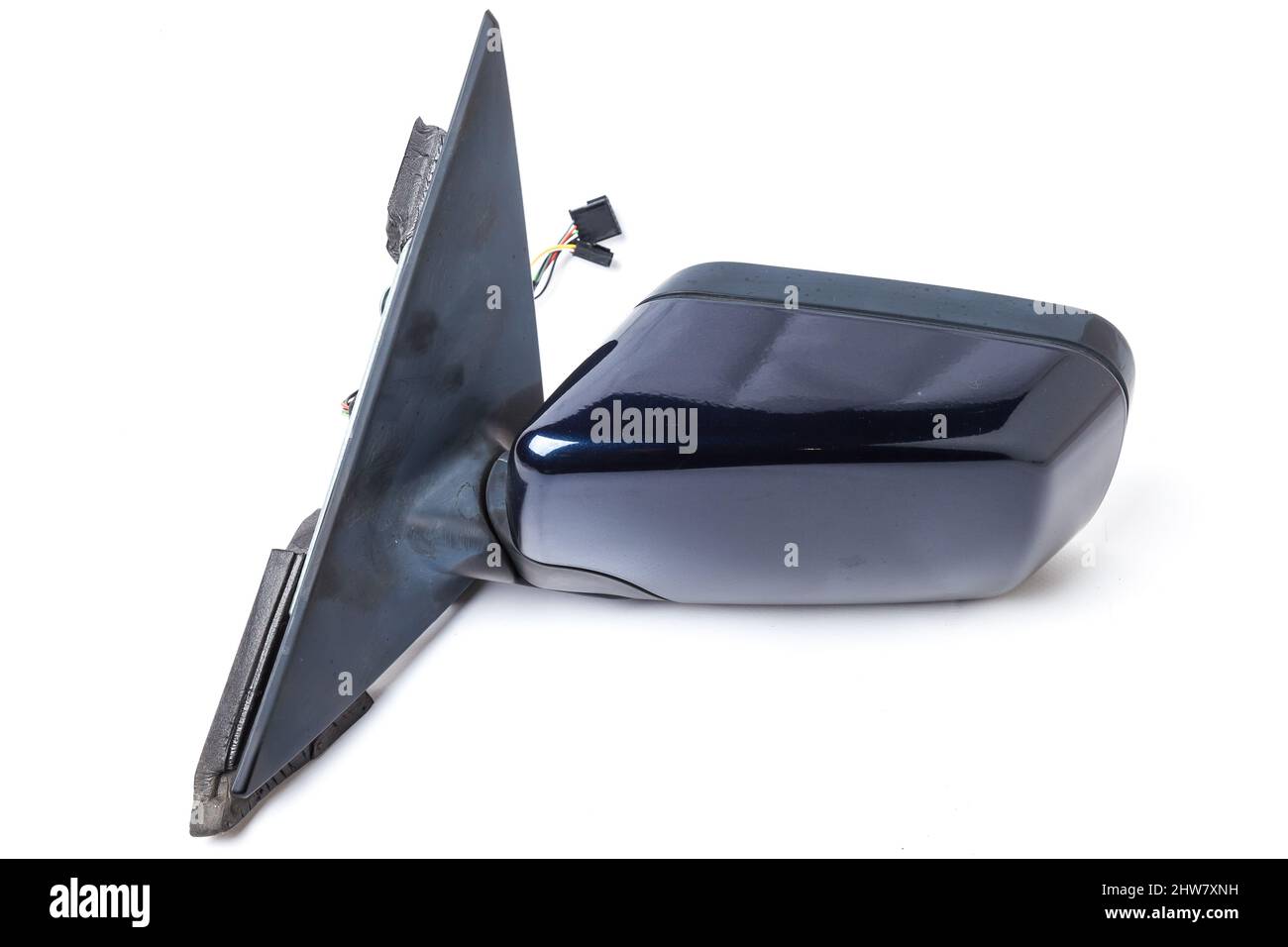 Closeup on a side mirrors from a car for repair and replacement after