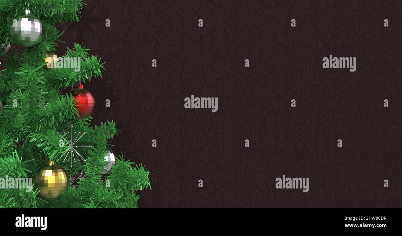 Christmas Tree Branches with Dark Fabric Background Stock Photo Alamy