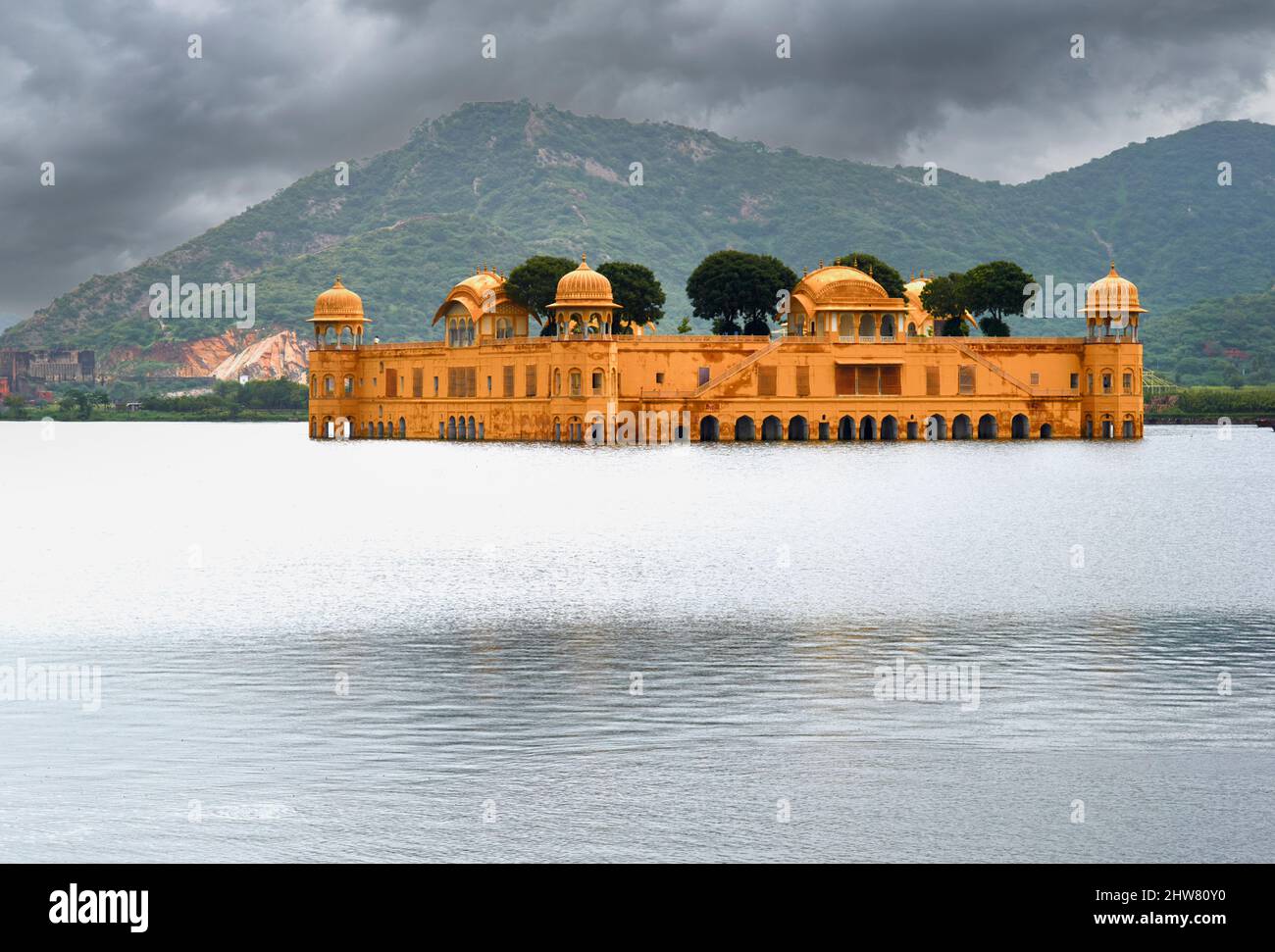 India Rajasthan Amber. Man Sagar Lake Stock Photo