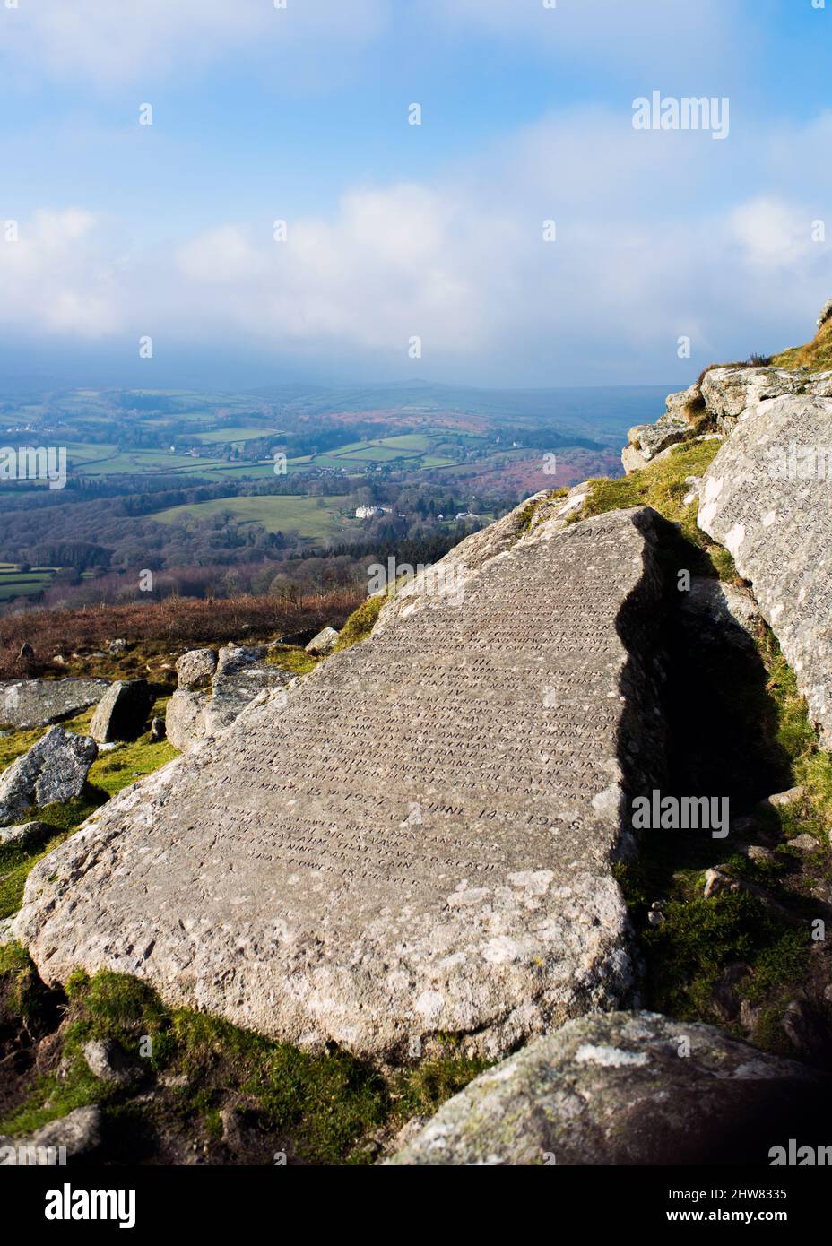UK, England, Devonshire, Dartmoor, Buckland Beacon. The Commandment
